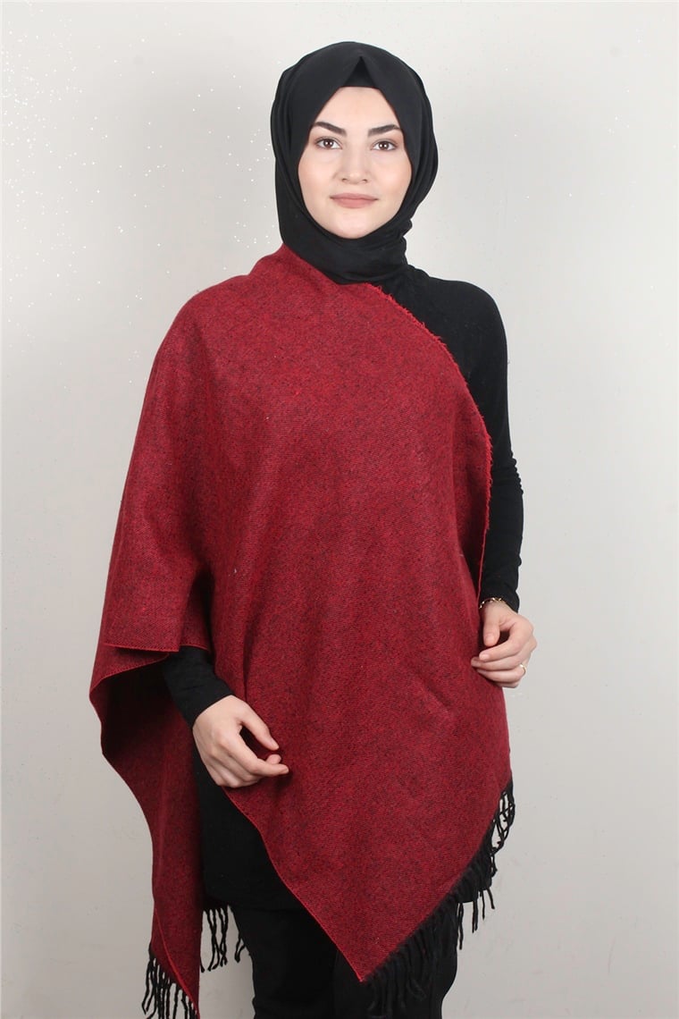 Geniş Omuz Şalı 5220-86 Kırmızı