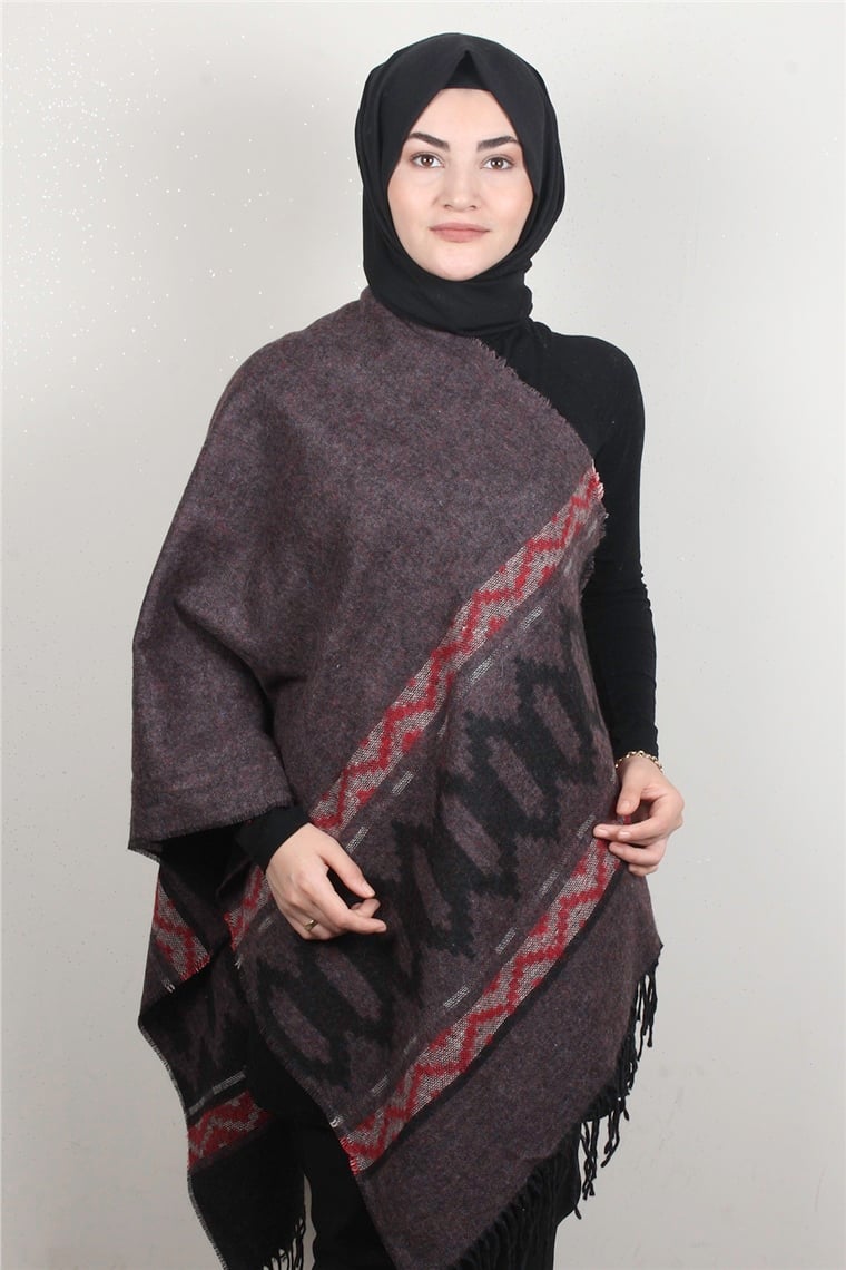 Geniş Omuz Şalı 5220-95 Gül Kurusu