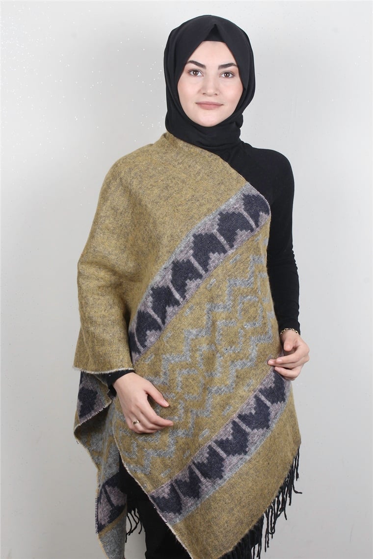 Geniş Omuz Şalı 5220-96 Sarı