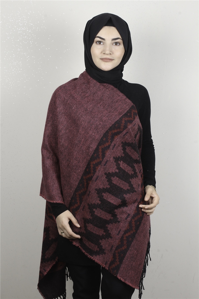 Geniş Omuz Şalı 5220-98 Pembe