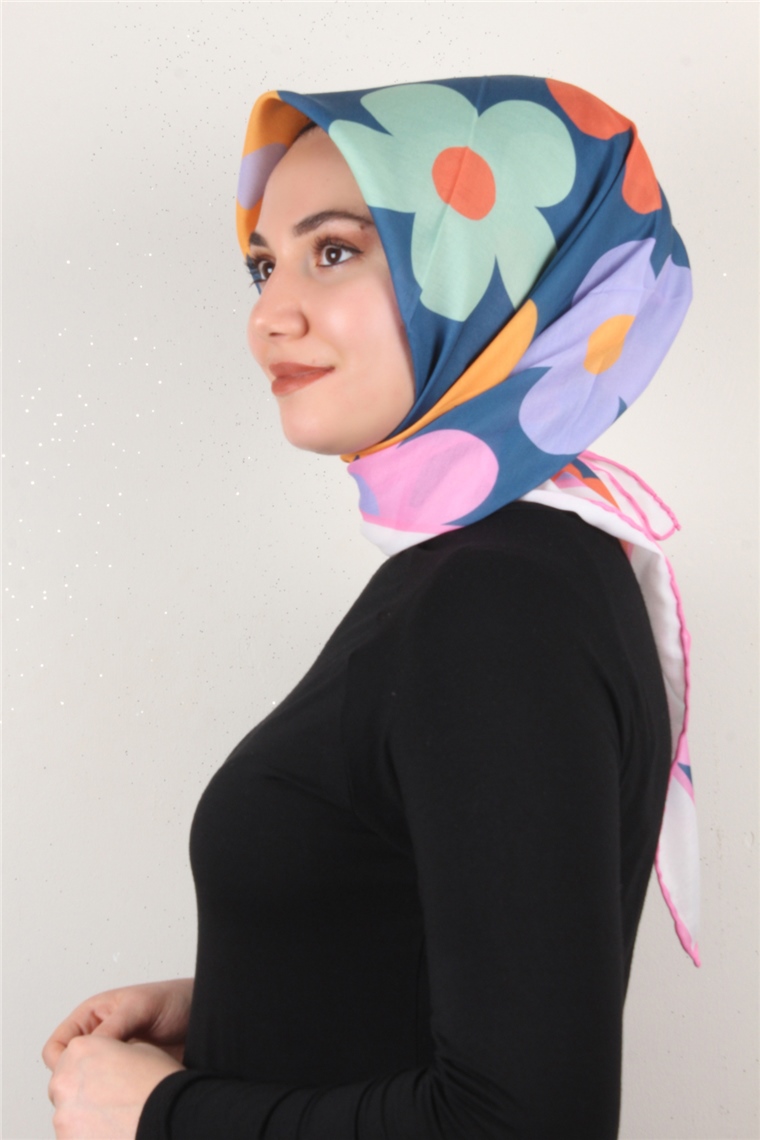 Gloria Eşarp 3086-14 Petrol-Pembe