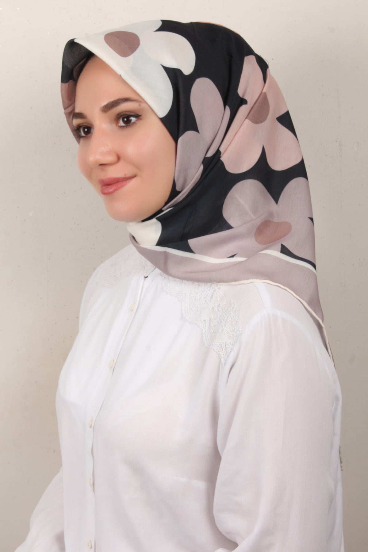 Gloria Eşarp 3086-9 Siyah-Toprak