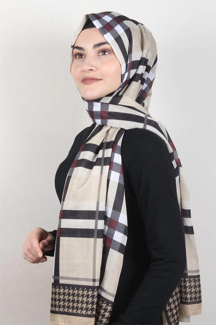 Gloria Soft Şal 2733-4 Ekose Gold
