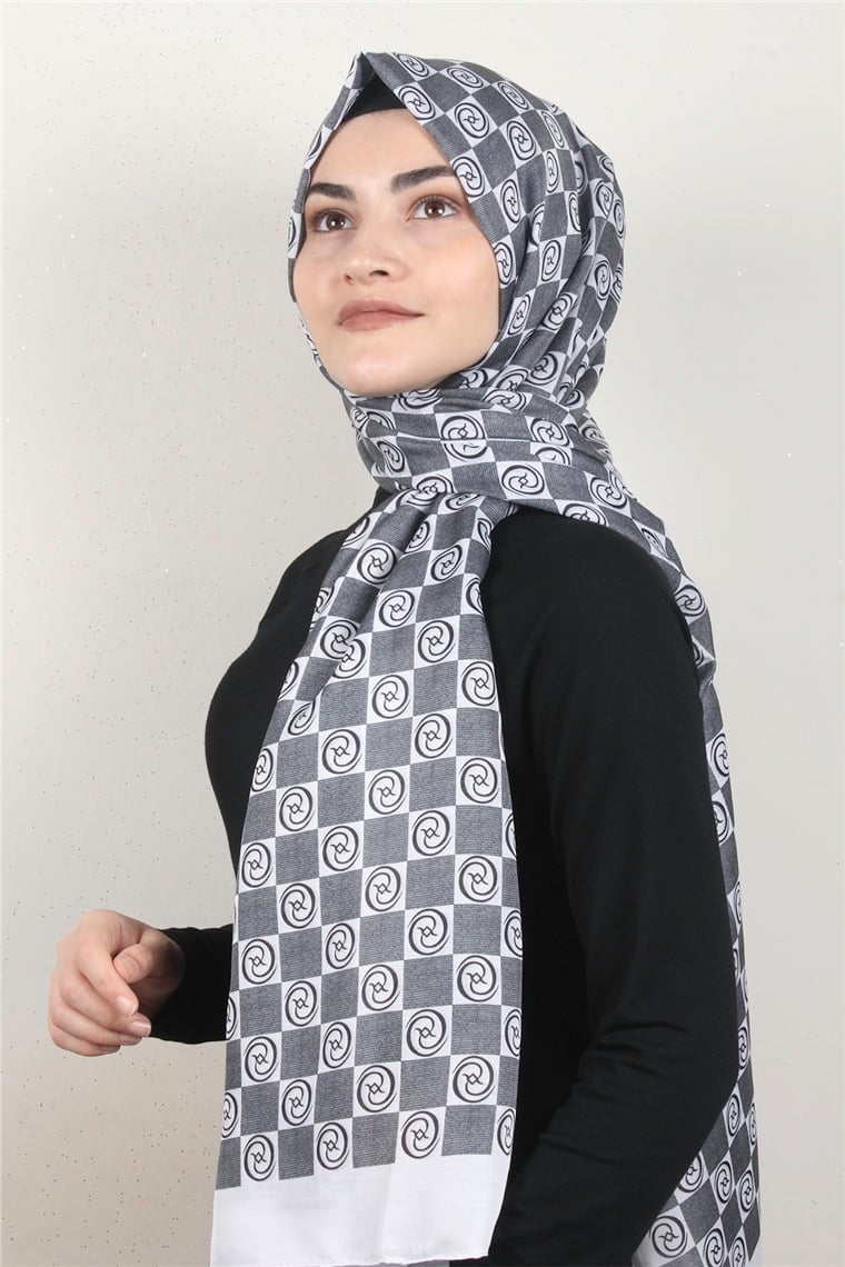Gloria Soft Şal 2734-8 Dama Siyah-Beyaz