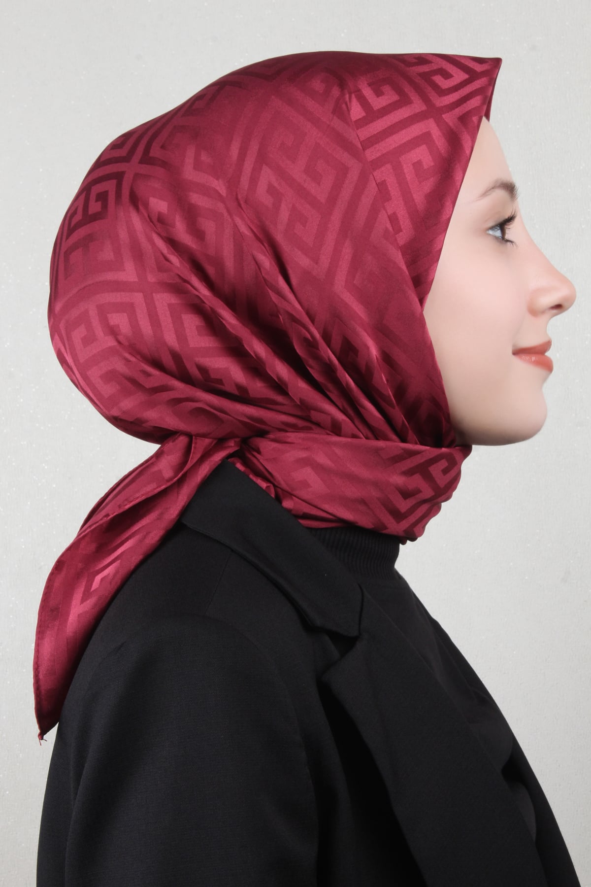 Golden Jakar Eşarp Grift Desen 4118-14 Bordo