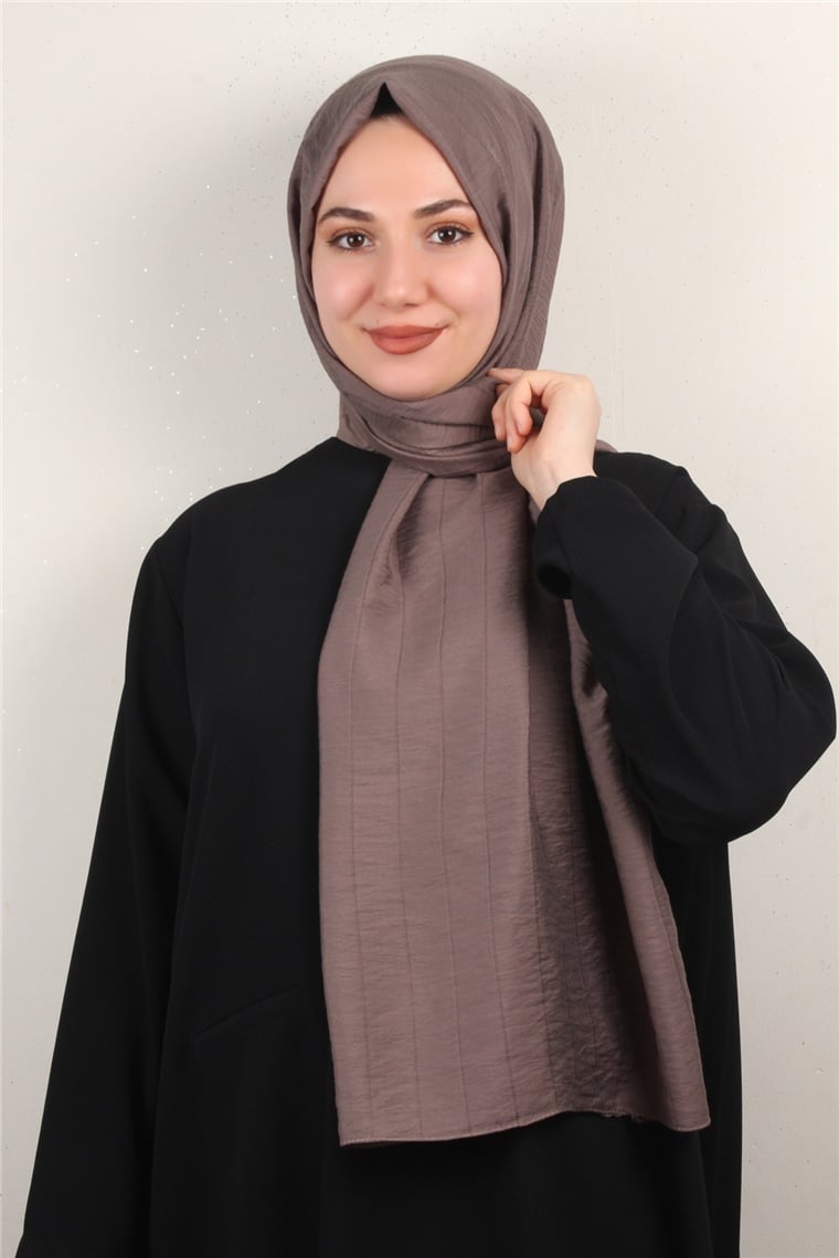 İnce Kareli Şal 2580-37 Miskli Kahve
