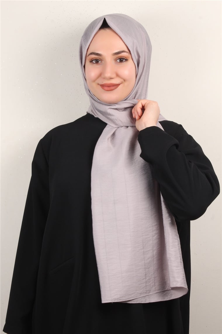 İnce Kareli Şal 2580-39 Gri