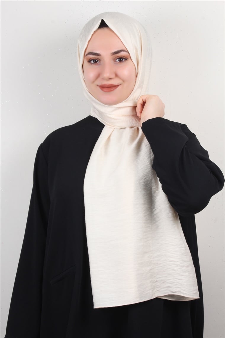 İnce Kareli Şal 2580-41 Krem