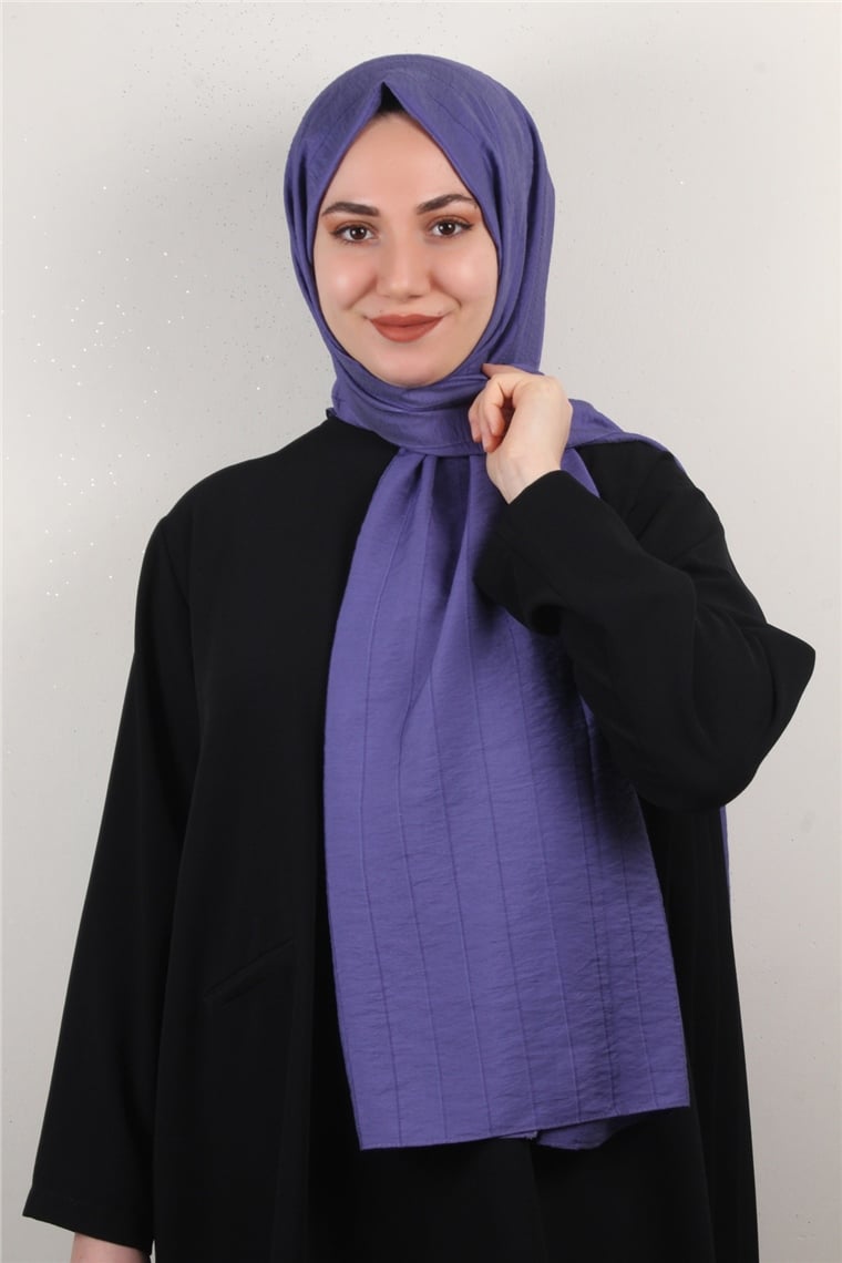İnce Kareli Şal 2580-48 Mor
