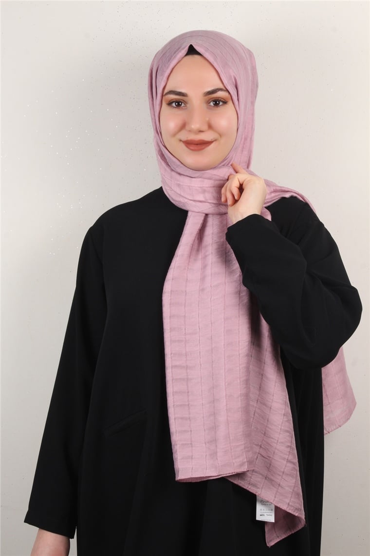 İnce Kareli Şal 2580-52 Pembe