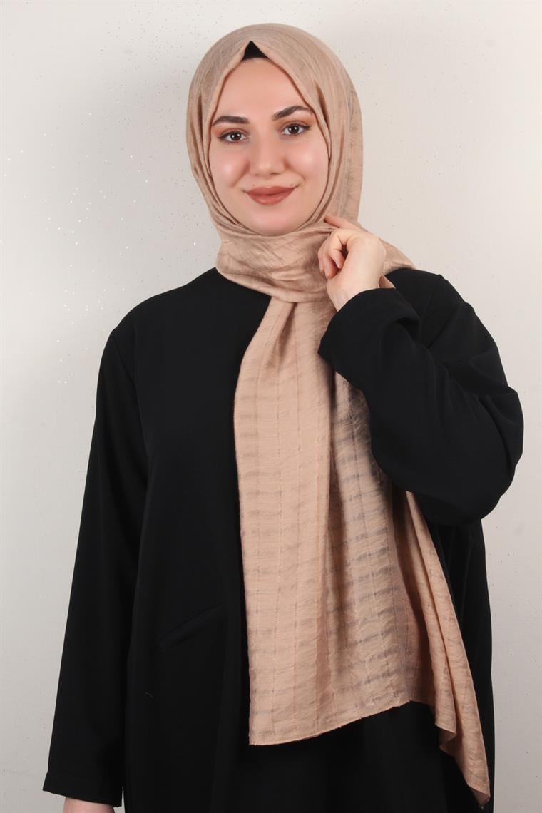 İnce Kareli Şal 2580-57 Soğan Kabuğu