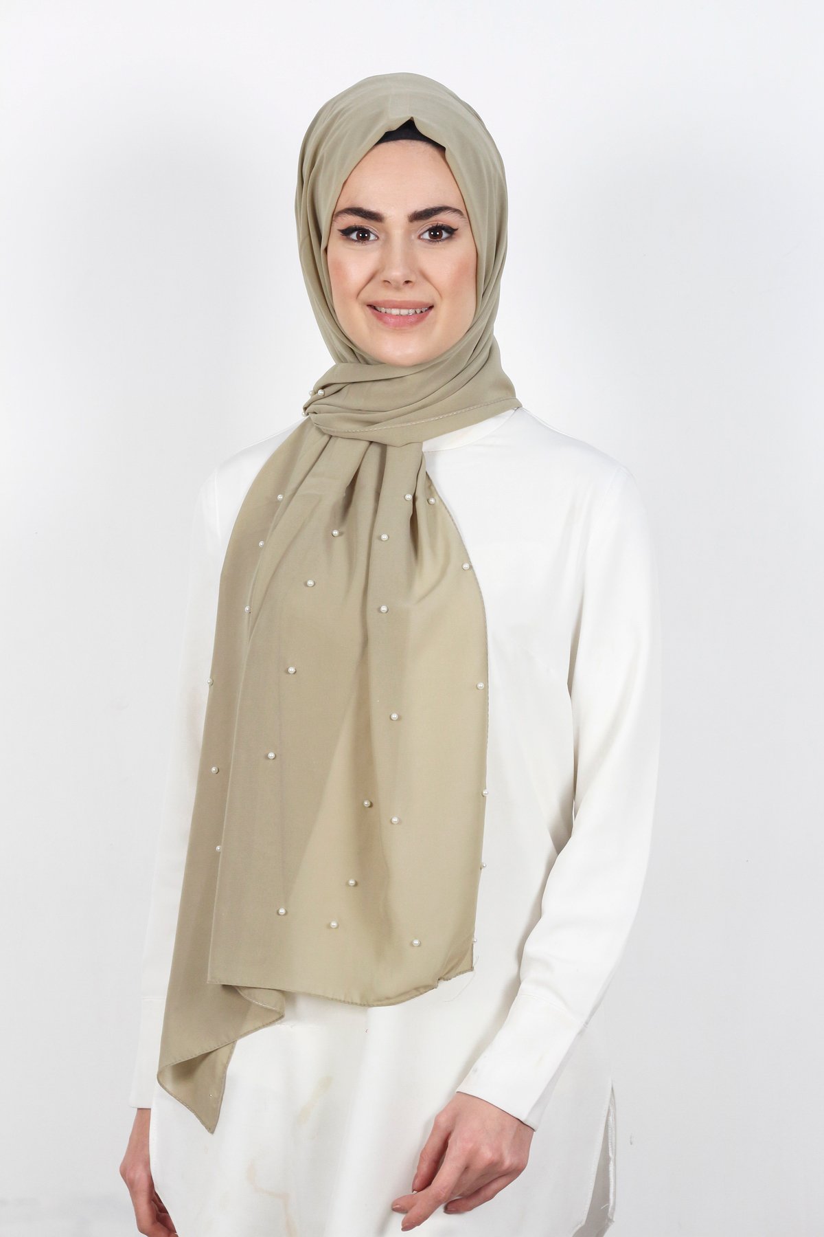 İncili Krep Şal 2810-15 Sütlü Kahve