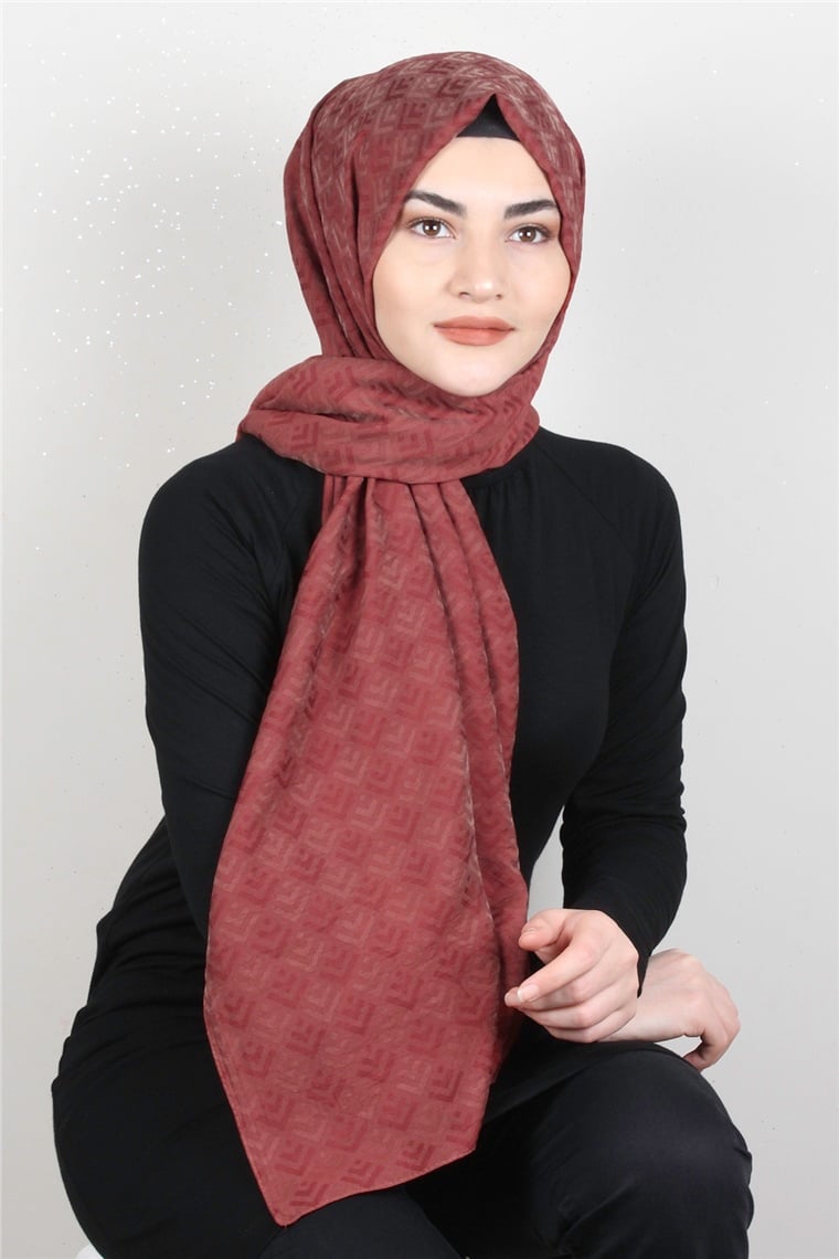 İpekli Lilyum Şal 2559-1 Taba