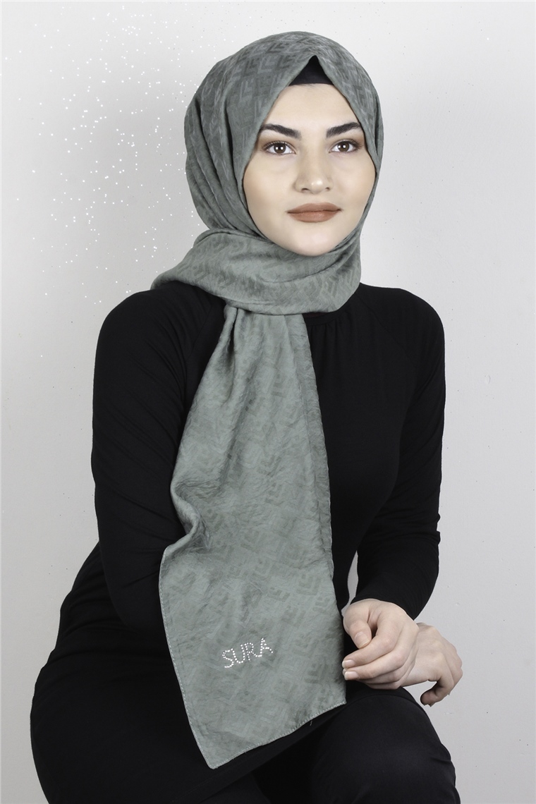 İpekli Lilyum Şal 2559-11 Mint Yeşili