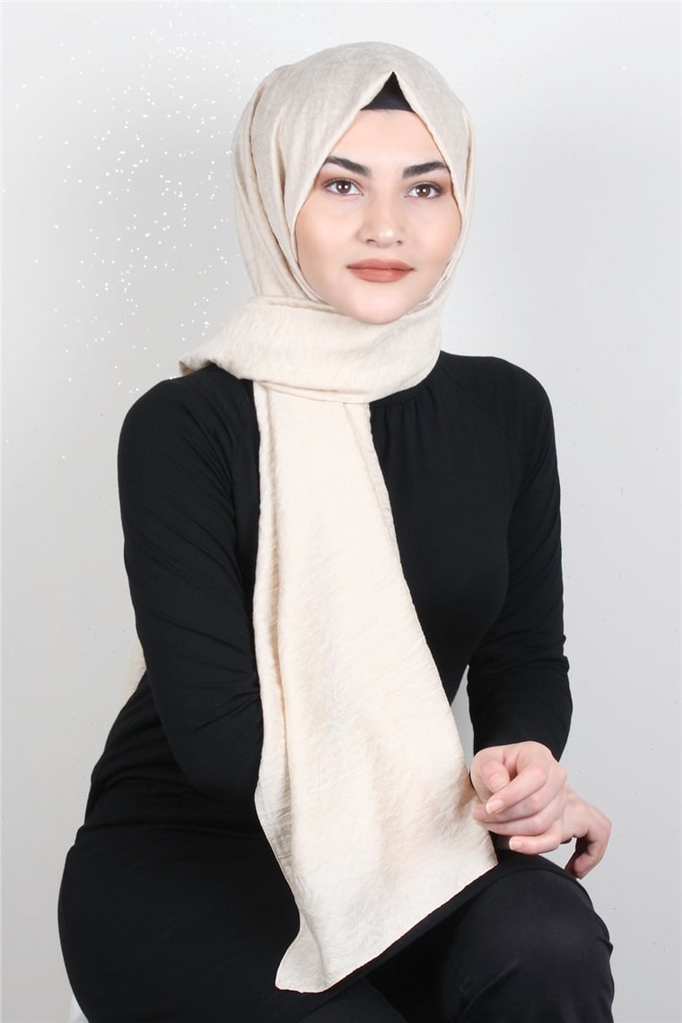 İpekli Lilyum Şal 2559-12 Krem
