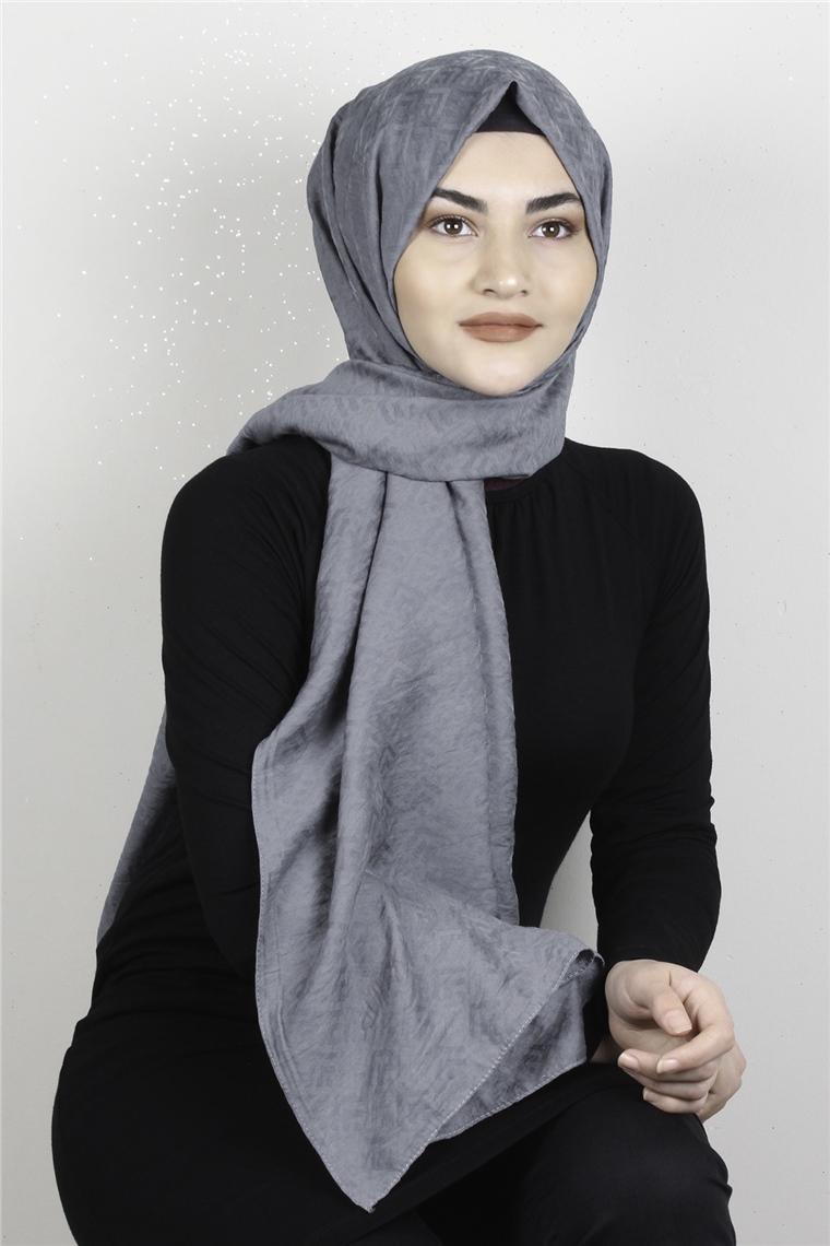 İpekli Lilyum Şal 2559-14 Füme