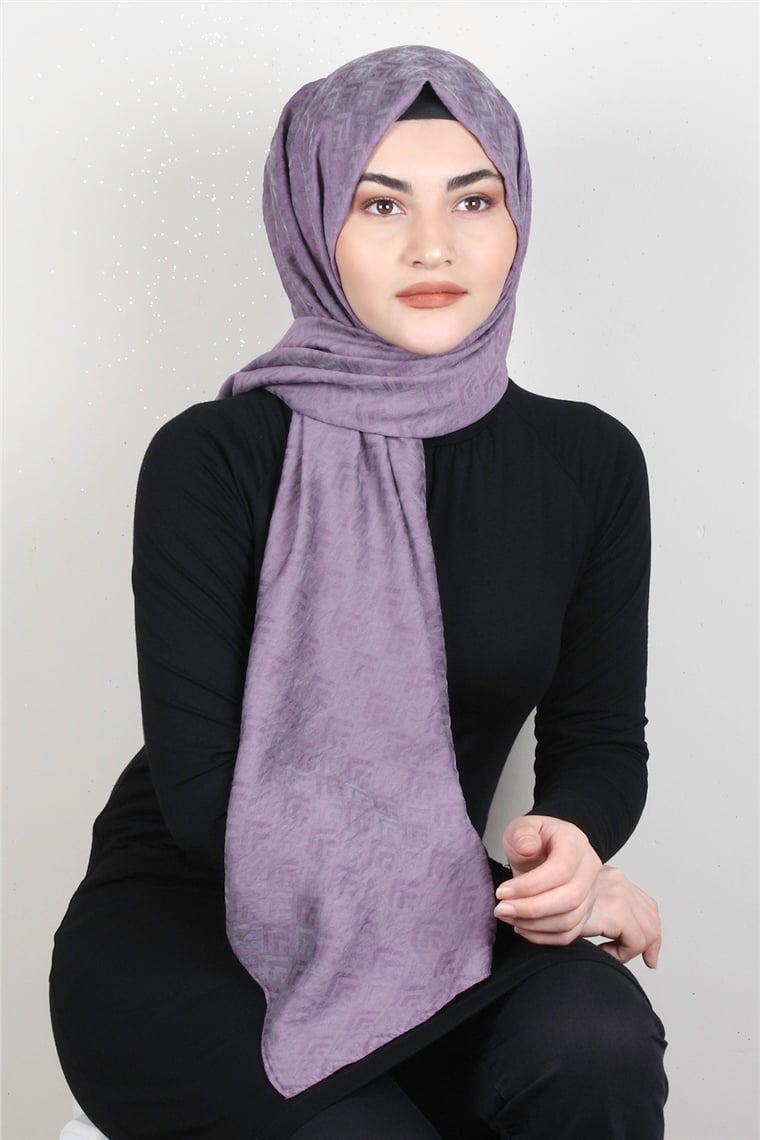 İpekli Lilyum Şal 2559-19 Lila