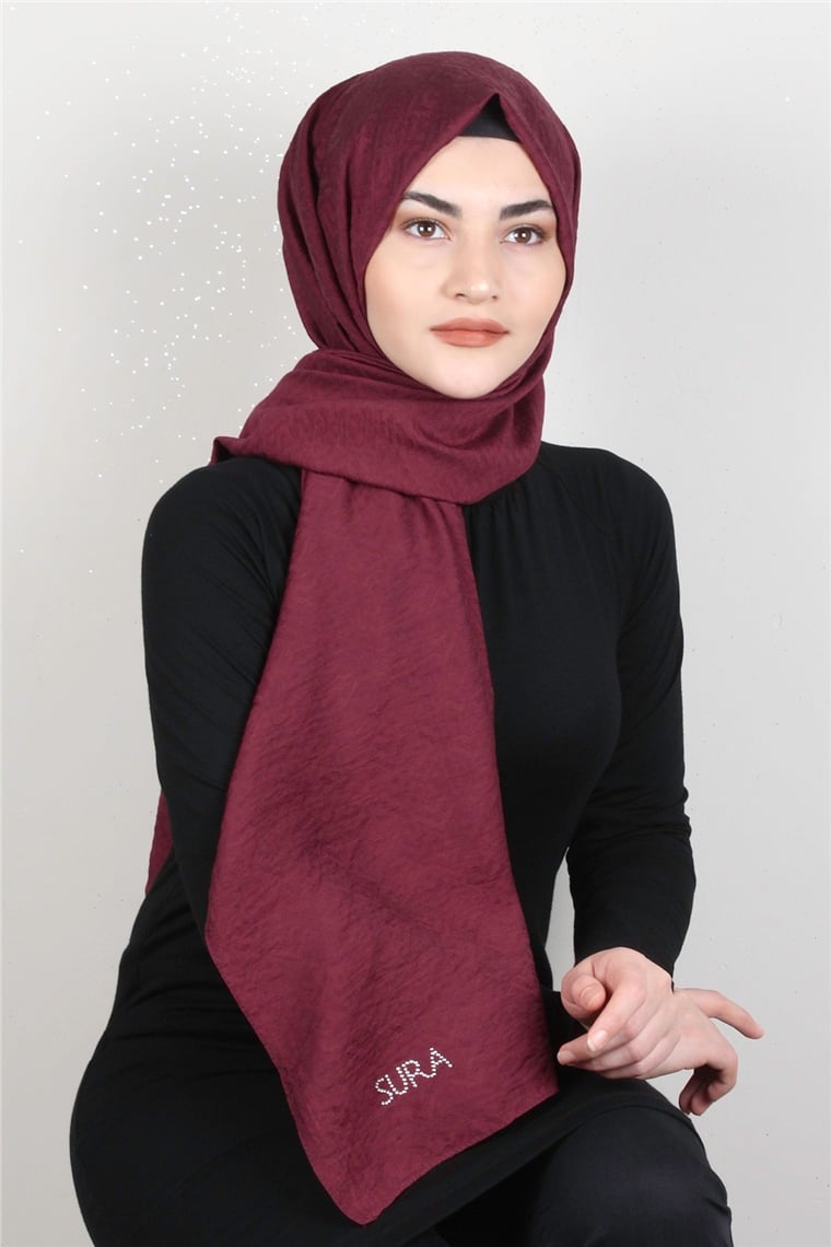 İpekli Lilyum Şal 2559-8 Bordo
