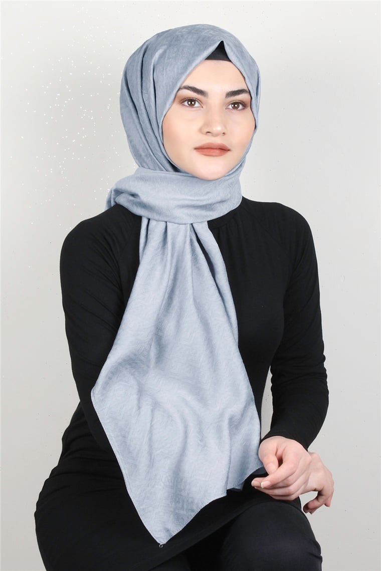 İpekli Lilyum Şal 2559-9 Gri