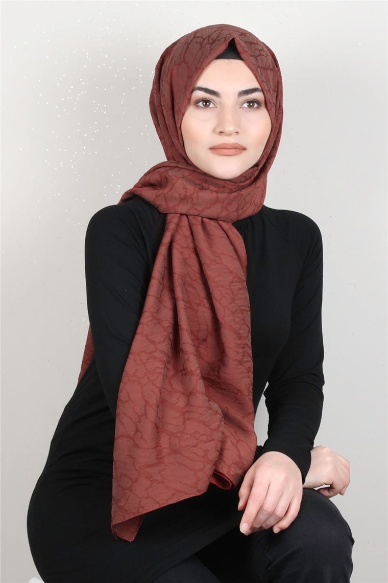 İpekli Lilyum Şal 2560-19 Taba