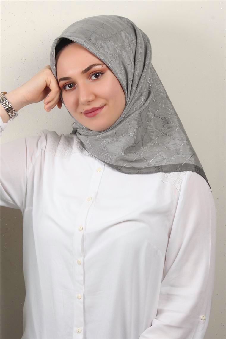 İpeksi Monogram Eşarp 8086-10 Duman