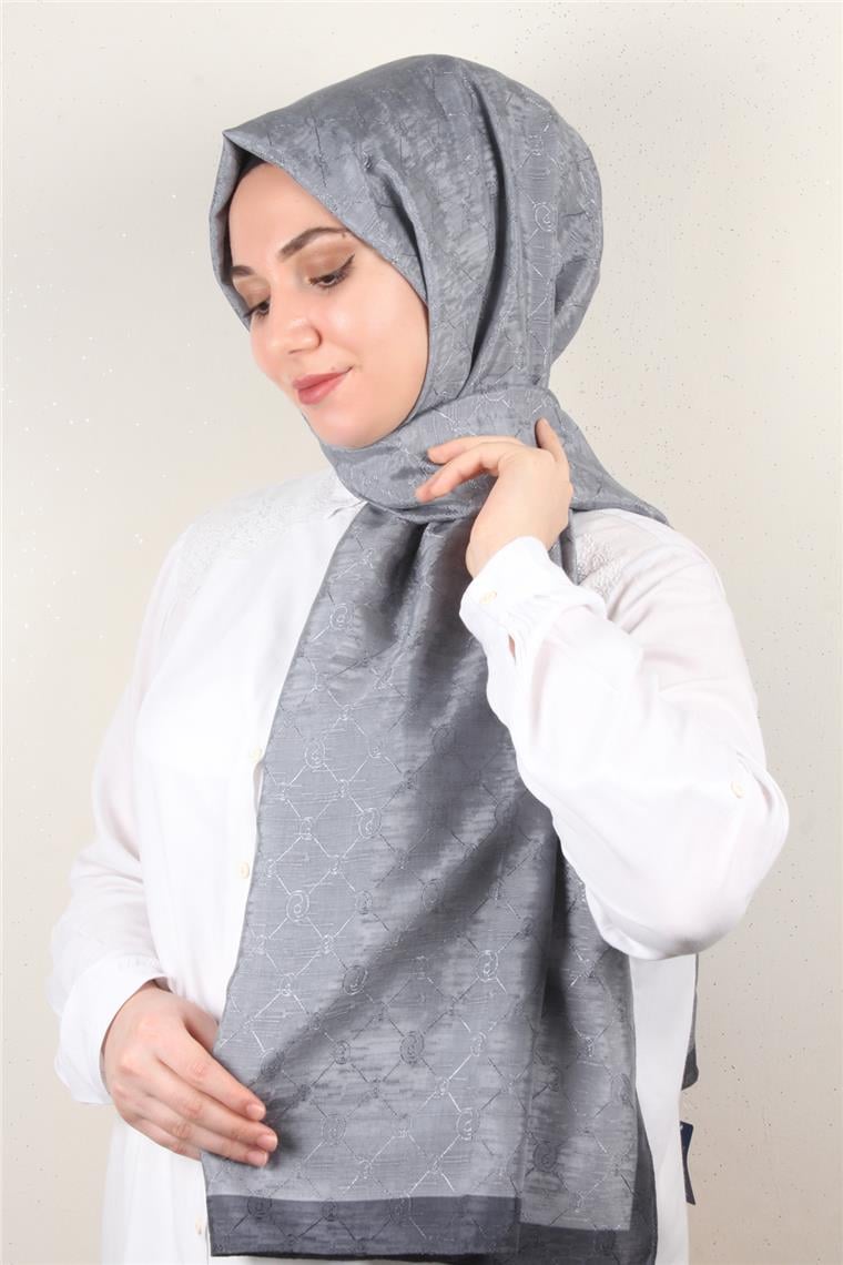 İpeksi Monogram Şal 2753-10 Gri