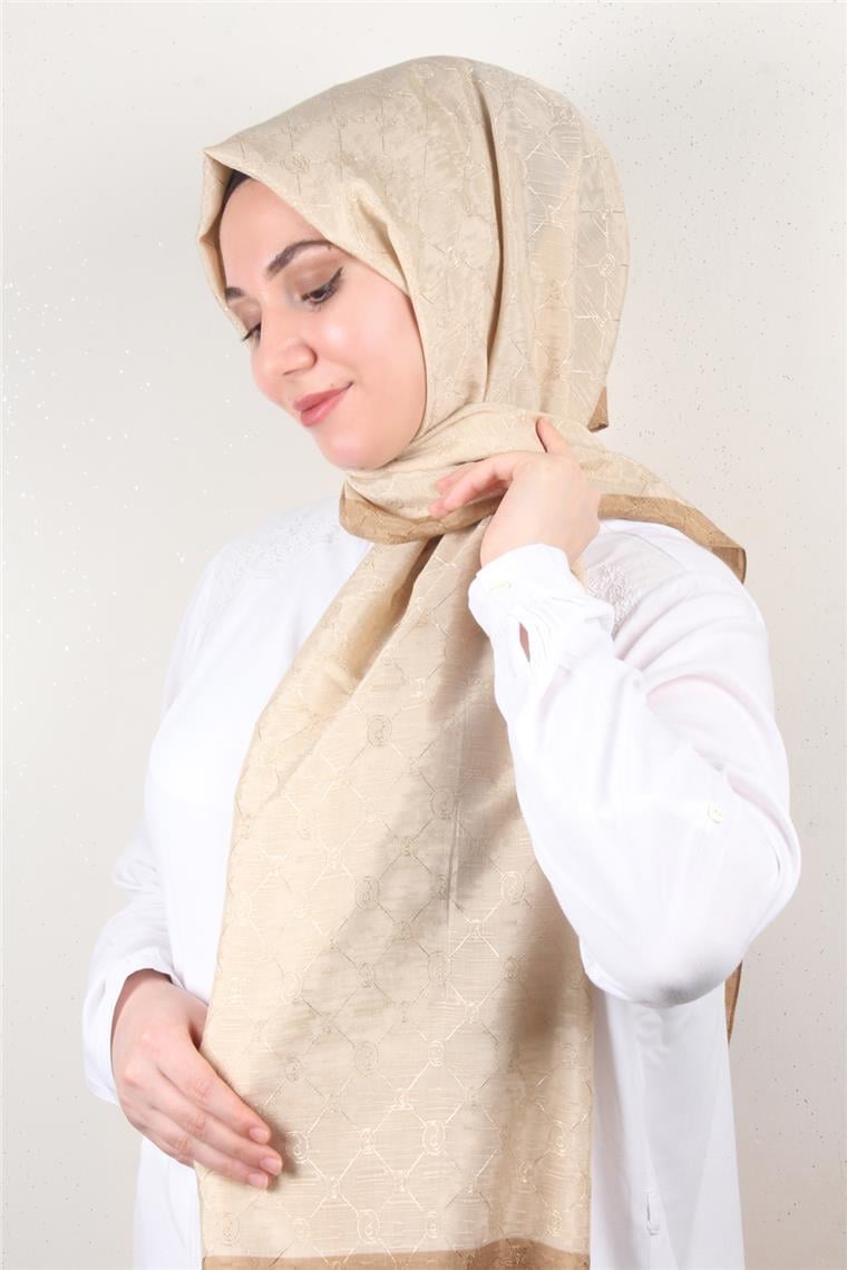 İpeksi Monogram Şal 2753-19 Bej 