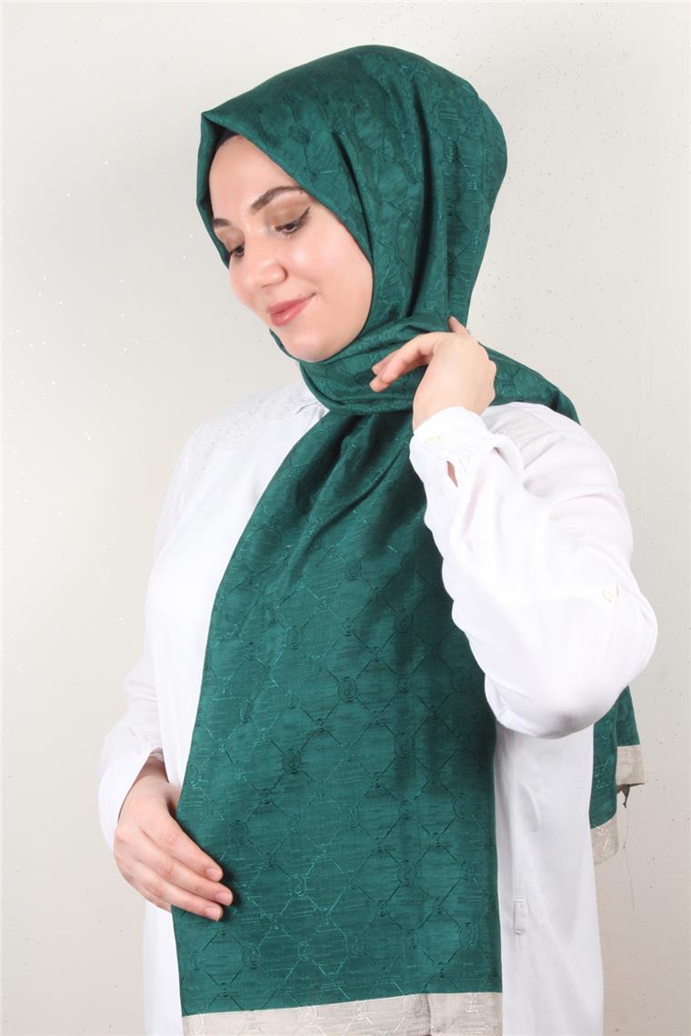 İpeksi Monogram Şal 2753-22 Zümrüt