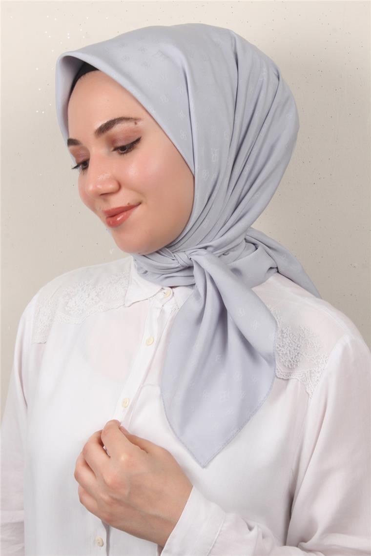 Jakarlı Icon Eşarp 2757-19 Gümüş