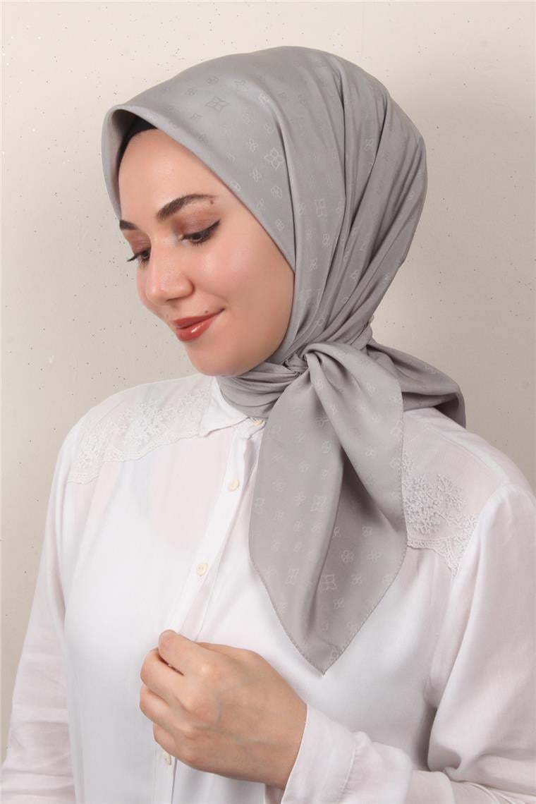 Jakarlı Icon Eşarp 2757-31 Gri