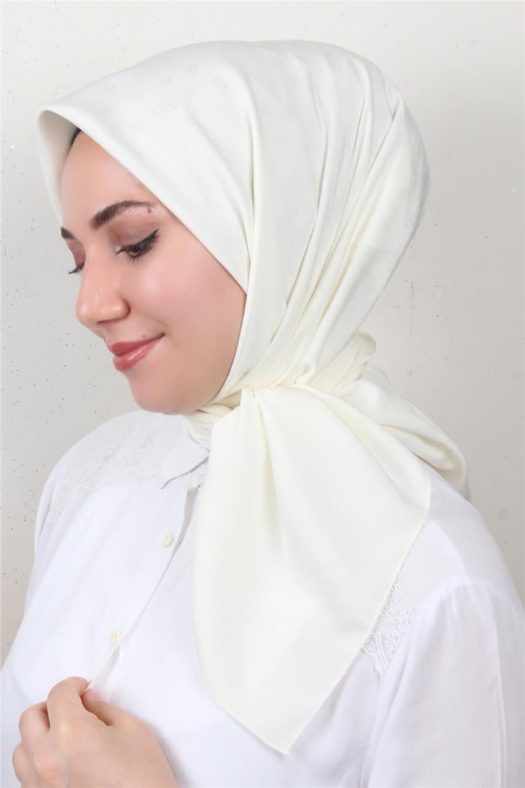 Jakarlı Icon Eşarp 2757-8 Ekru
