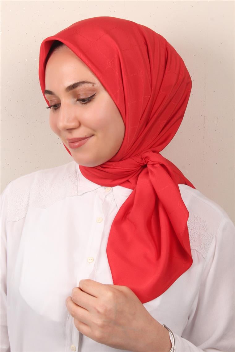 Jakarlı Icon Eşarp 2758-10 Kırmızı