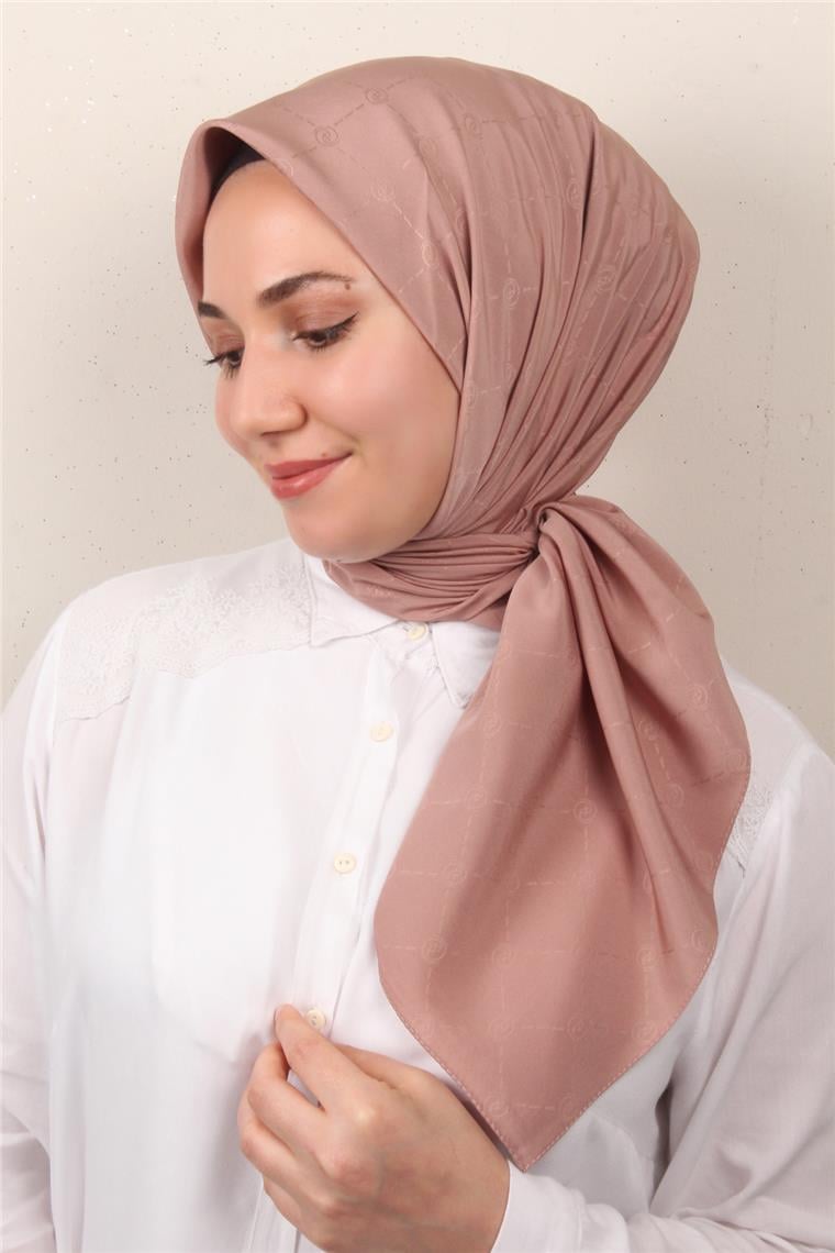 Jakarlı Icon Eşarp 2758-13 Koyu Pudra