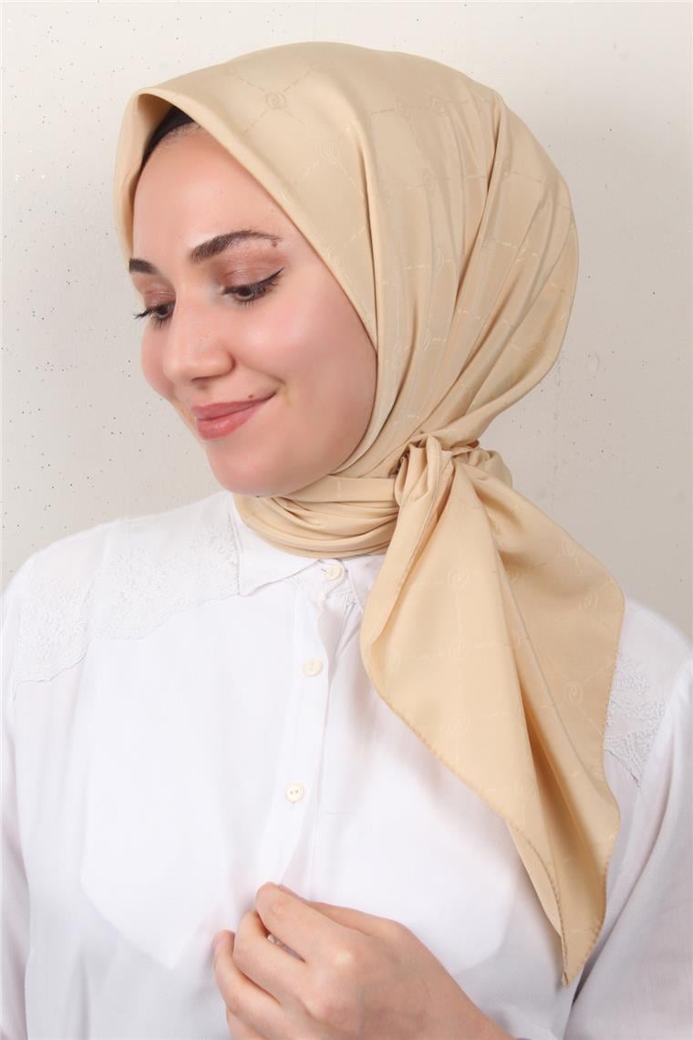 Jakarlı Icon Eşarp 2758-15 Bej