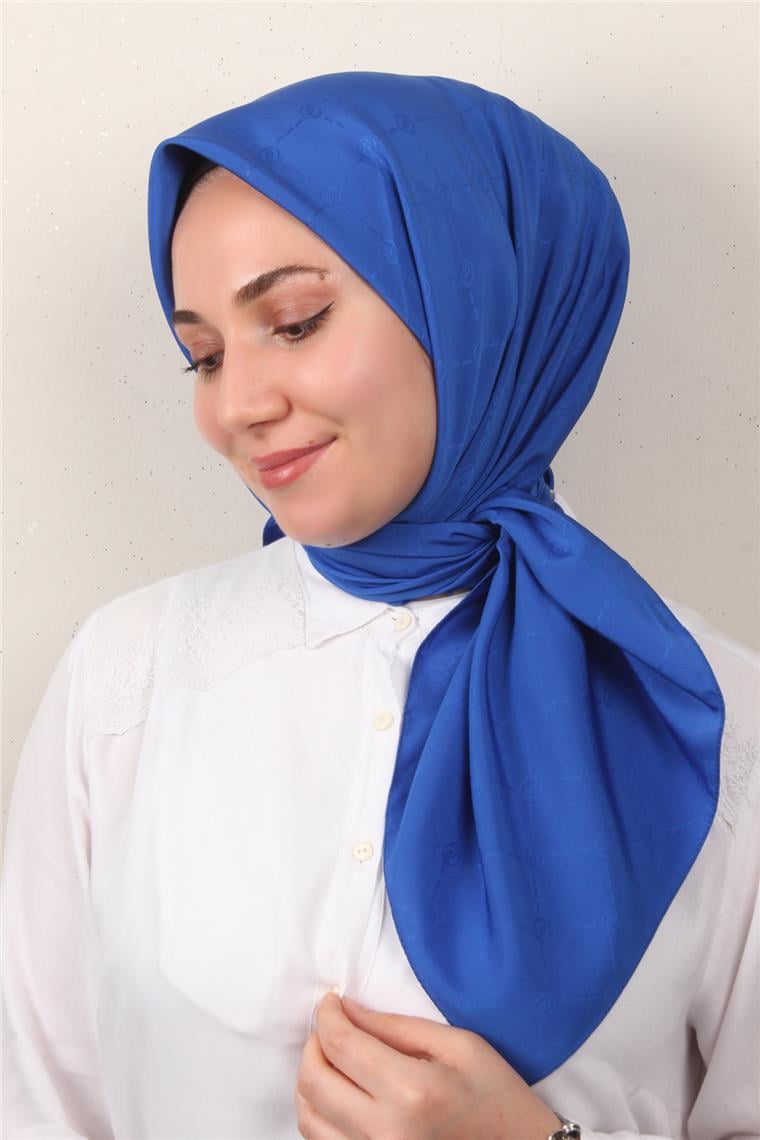 Jakarlı Icon Eşarp 2758-8 Saks Mavisi