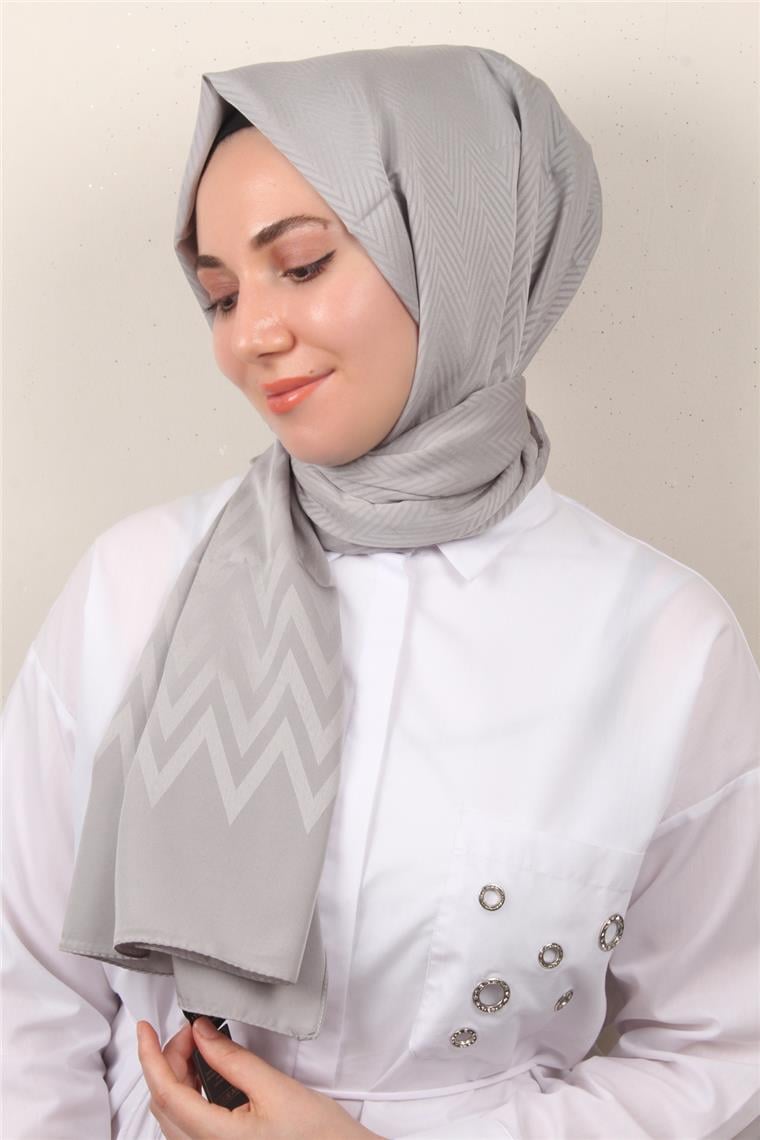 Jakarlı İcon Şal 3101-1 Gümüş