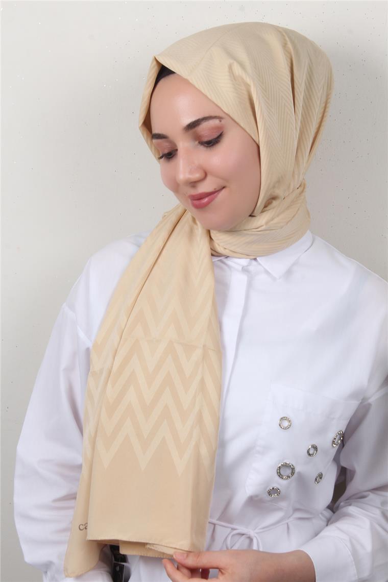 Jakarlı İcon Şal 3101-8 Bej