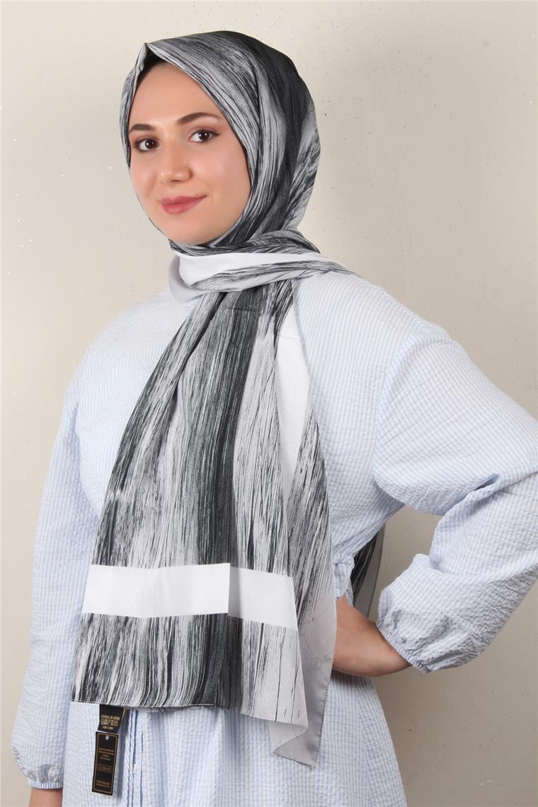 Jakarlı İcon Şal 3104-7 Siyah-Gri