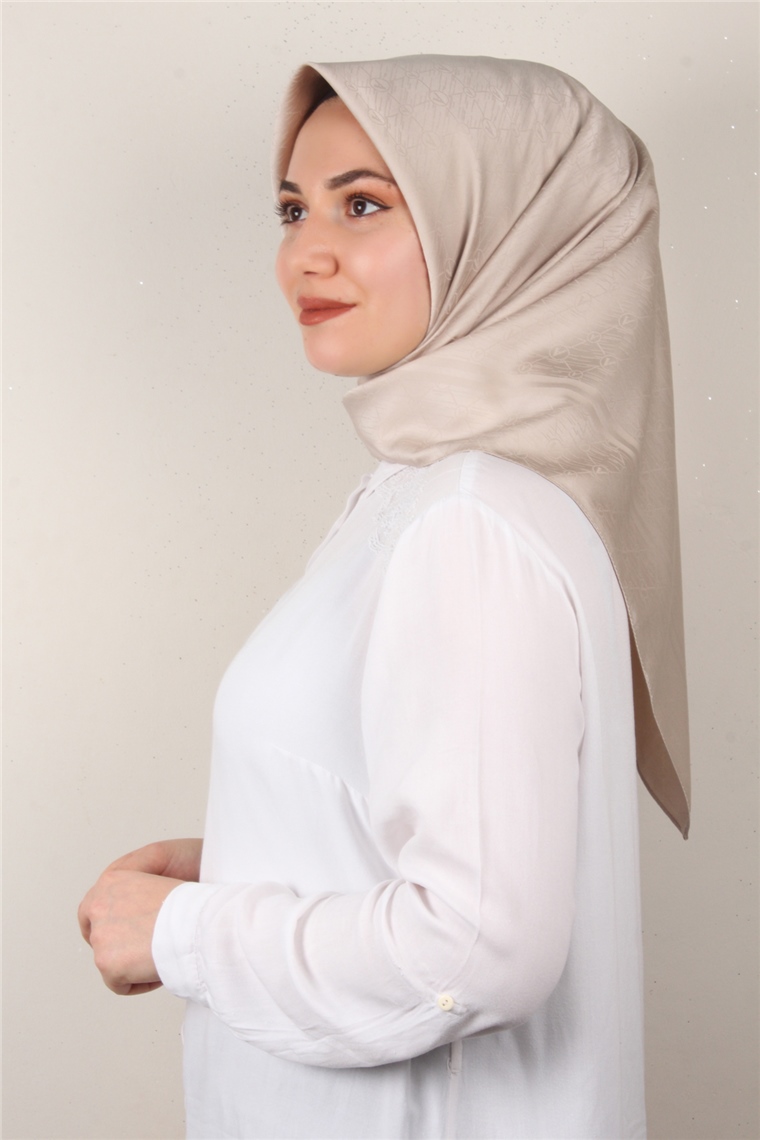 Jakarlı İpeksi Eşarp 3088-1 Koyu Taş