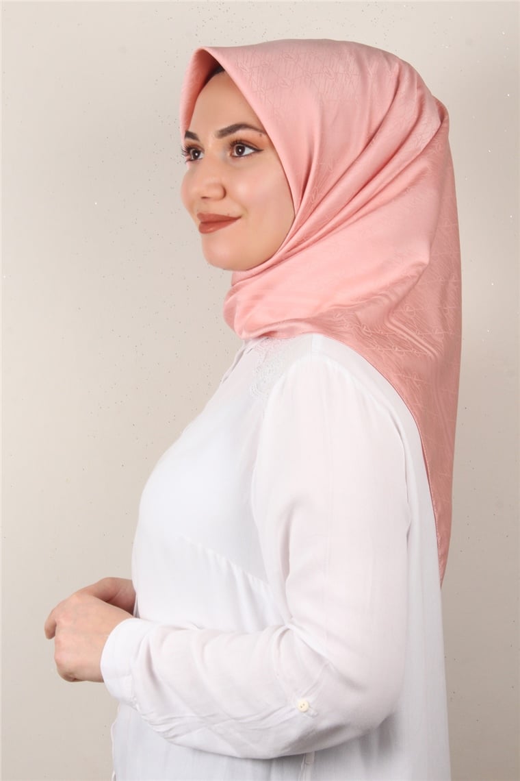 Jakarlı İpeksi Eşarp 3088-5 Pudra