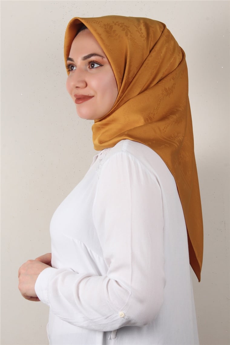 Jakarlı İpeksi Eşarp 3089-10 Camel