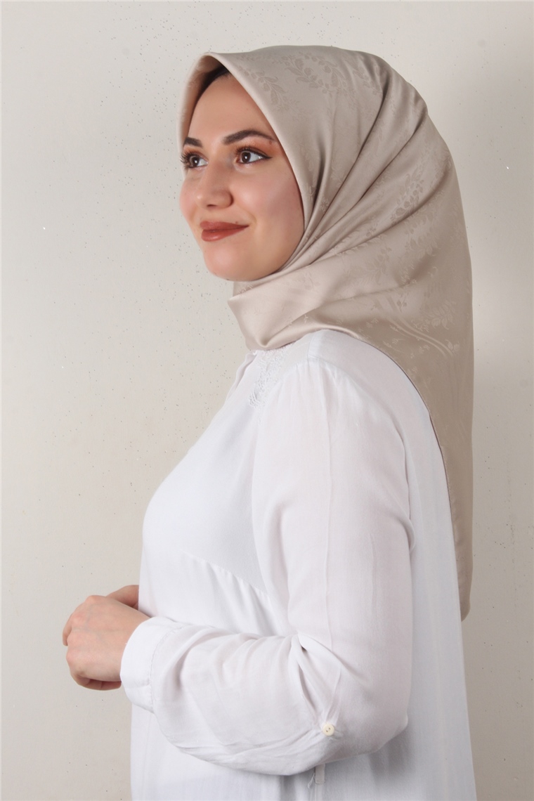 Jakarlı İpeksi Eşarp 3089-17 Koyu Taş