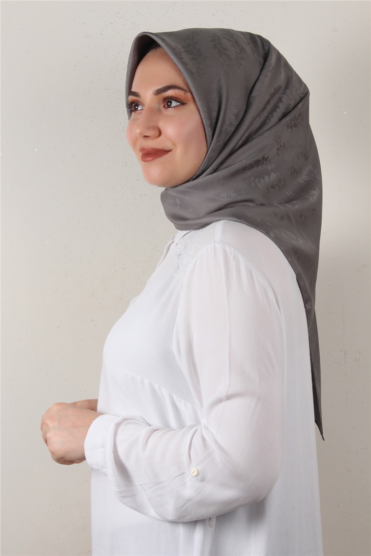 Jakarlı İpeksi Eşarp 3089-18 Füme