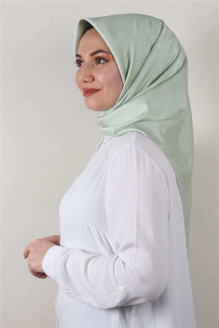 Jakarlı İpeksi Eşarp 3089-19 Su Yeşili