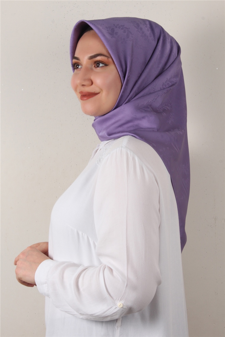 Jakarlı İpeksi Eşarp 3089-20 Leylak