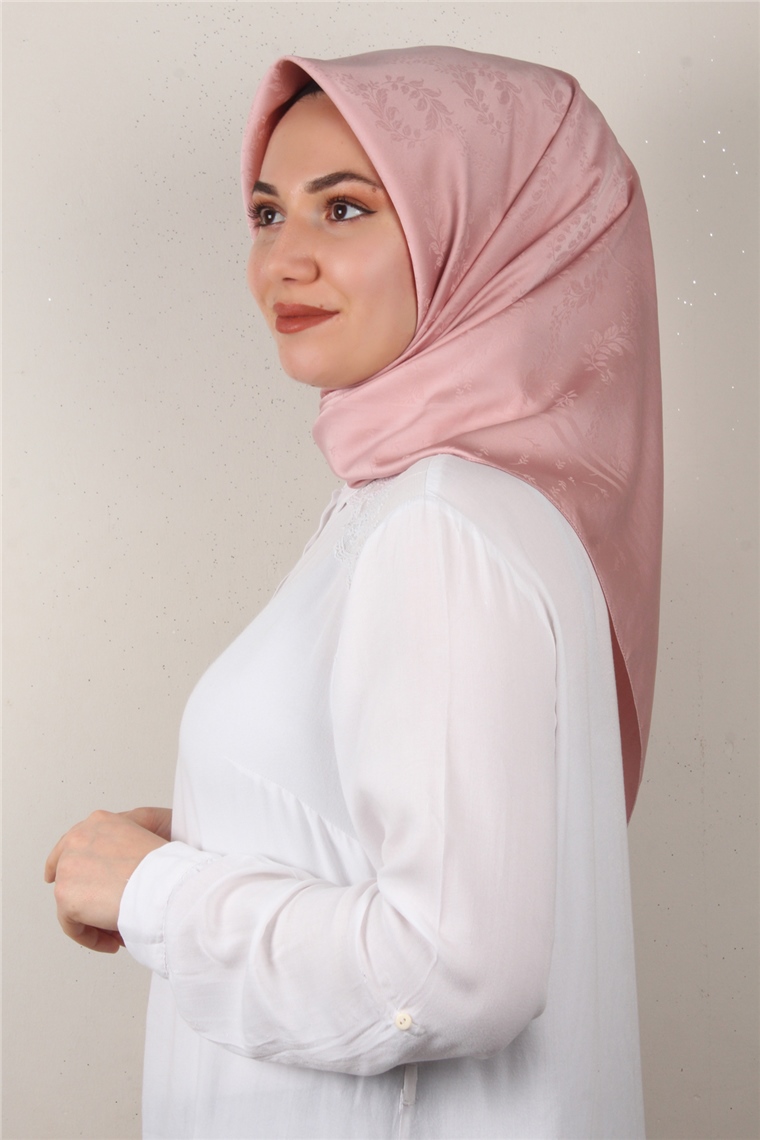 Jakarlı İpeksi Eşarp 3089-3 Pudra
