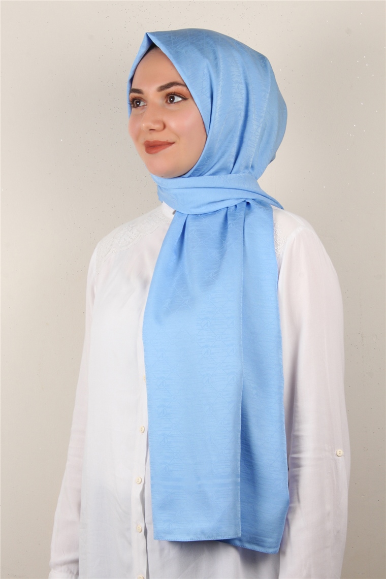 Jakarlı İpeksi Şal 8084-10 Bebe Mavisi