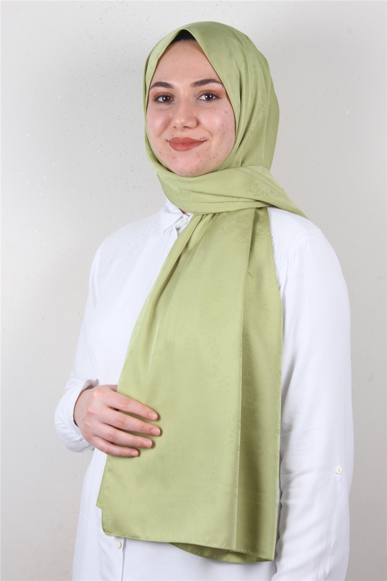 Jakarlı İpeksi Şal 8085-14 Fıstık Yeşili
