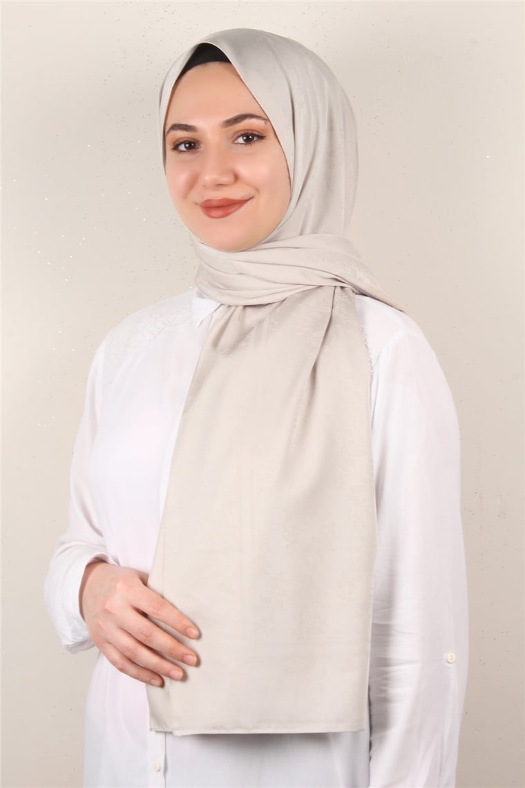 Jakarlı İpeksi Şal 8085-24 Koyu Taş