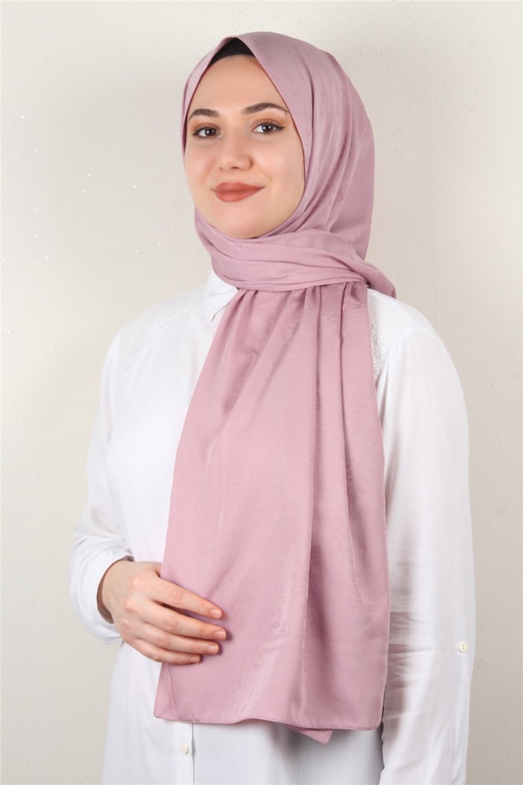 Jakarlı İpeksi Şal 8085-29 Pudra